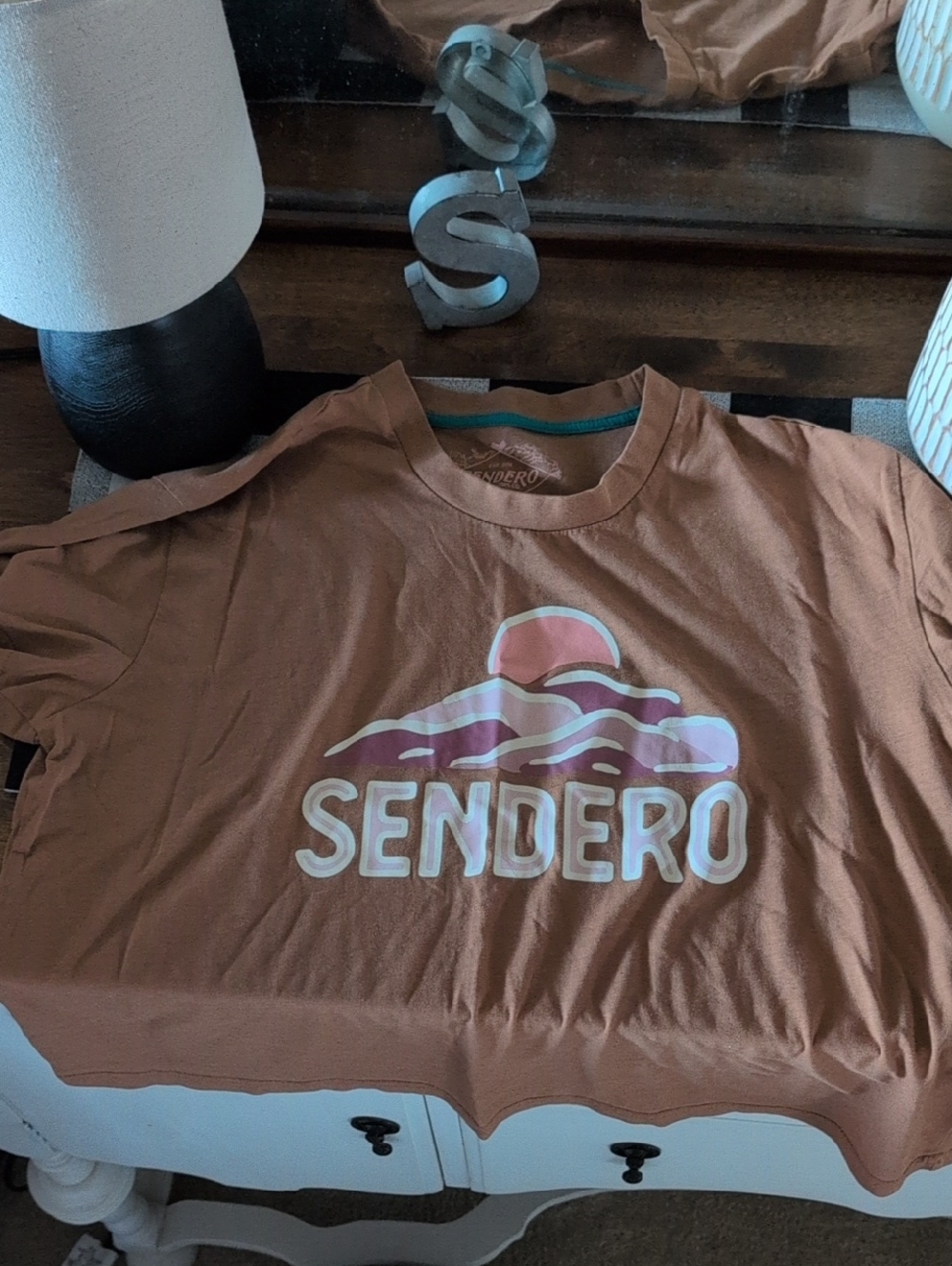 Sendero Rust Graphic Crop Top